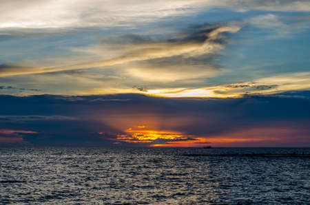Sunset over the seaの写真素材