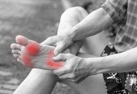 Male foot pain, Man's problem conceptの写真素材