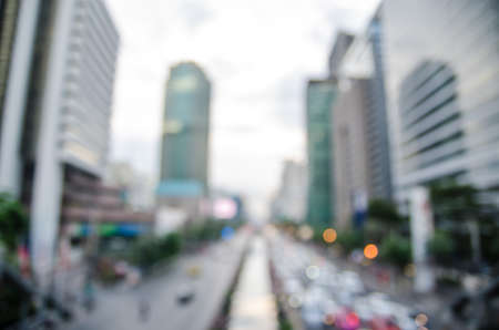 Thailand,Bangkok highway with building and defocused bokeh lights as abstract backgroundの写真素材