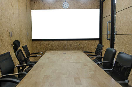 Interior conference room, empty meeting room, boardroom, Classroom, Office, with white projector board.の写真素材