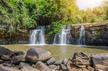 Small waterfalls Waterfall on the rockの写真素材