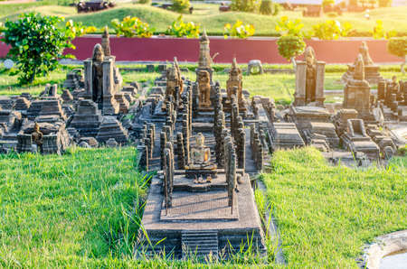 PATTAYA, THAILAND - April 14 2016 : Wat Mahathart ,Sukhothai in Mini Siam Park Pattayaのeditorial素材