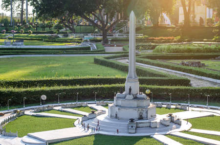 PATTAYA, THAILAND - April 14 2016 :  Replica in miniature of Bangkok's Victory Monument at Mini Siam outdoor theme parkのeditorial素材