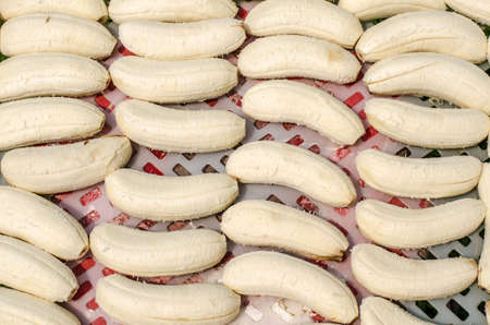 Bananas preserved by sundry method. Dried bananas by sun.の写真素材