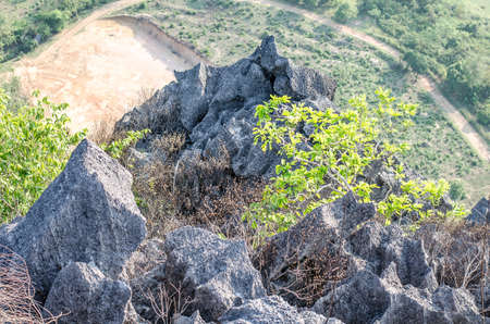 The sharp peaks of the mountains - the Stone Forest.の写真素材