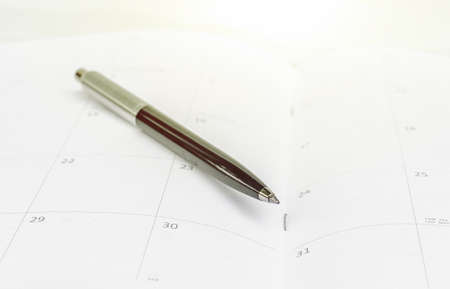 Daily planner with penの写真素材