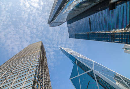 modern business building center in hong kongの写真素材