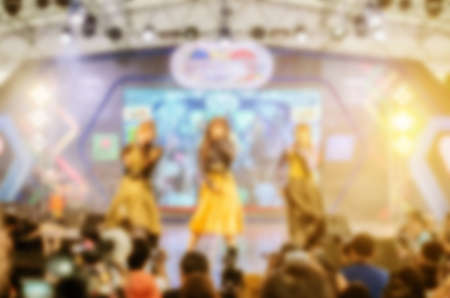 Abstract blur people on concert stageの写真素材