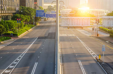 Traffic road in downtown of Hong Kong,China.の写真素材