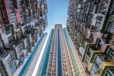 Very Crowded but colorful building group  in Tai Koo, Hongkongの写真素材