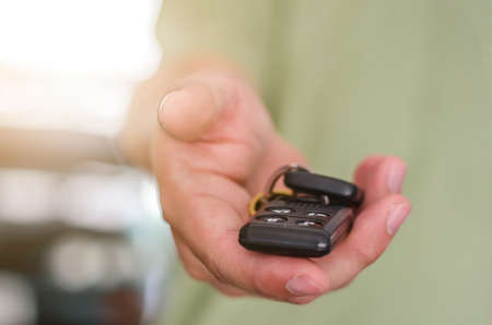 Hand with a Car keys. Transportation. Driving.の写真素材