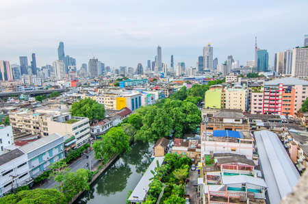 Bangkok, Thailand - May 22, 2017 : Sunshine morning time of Bangkok city. Bangkok is the capital and the most populous city of Thailand.のeditorial素材