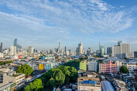 BANGKOK, THAILAND - June 20 2017: Cityscape view of Bangkok modern office business building in business zone at Bangkok,Thailand. Bangkok is the capital of Thailand and Bangkok is also the most populated city on June 20, 2017 in Bangkok Thailandのeditorial素材