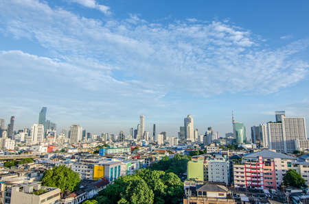 BANGKOK, THAILAND - June 20 2017: Cityscape view of Bangkok modern office business building in business zone at Bangkok,Thailand. Bangkok is the capital of Thailand and Bangkok is also the most populated city on June 20, 2017 in Bangkok Thailandのeditorial素材