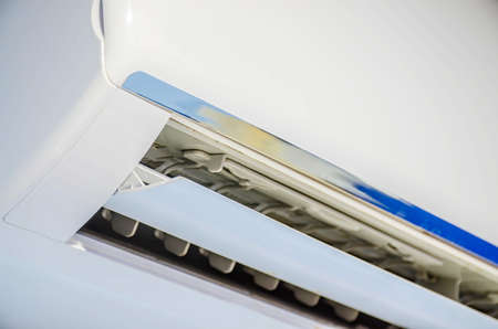 Cool air conditioner system fresh system saving energy on white wall backgroundの写真素材