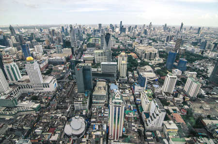 BANGKOK THAILAND, 21 June 2018 : Bangkok cityscape skyline  which is metropolis & favorite city of tourists around the world. The city located between modern building skyscraper,from baiyok sky tower.のeditorial素材