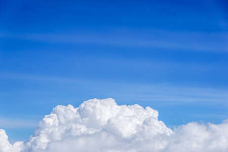 The vast blue sky and clouds abstract background with copy space.の写真素材