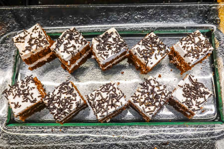 Delicious Mini Cakes on Buffet Tableの写真素材