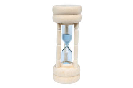 Macro hourglass isolated on white background