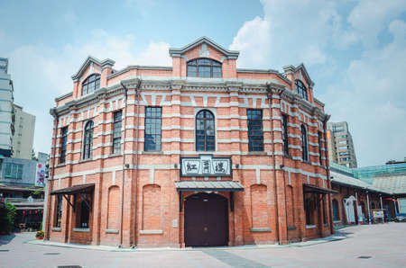 TAIPEI, TAIWAN - MAY 13, 2019:The Red Chamber Theater or "The Red House Ximen" is a center building for contemporary art performances in Ximen market,Chengdu Road in Taipei, Taiwan.Design by Japanese architecture.のeditorial素材