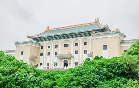 Beautiful architecture building exterior of landmark of taipei gugong national palace museum for travel in taipei, taiwanのeditorial素材