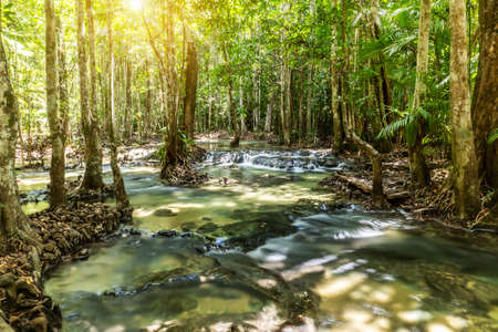 Beautiful landscape rapids on a mountains river and small waterfall.の写真素材