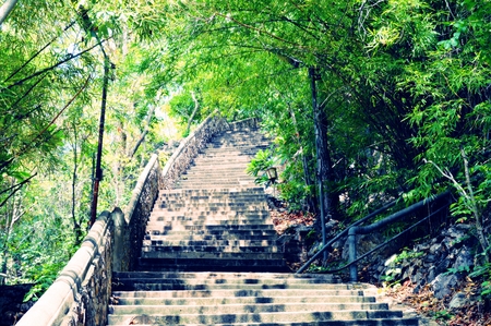 Stone stairs on  Mountain