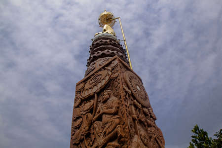 Buddhist church under the skyの写真素材