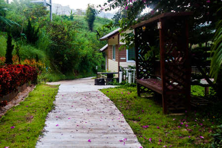 Way to th house and gradenのeditorial素材