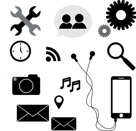 smart phone icon on white backgroundsのイラスト素材