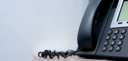 close up telephone landline at office conceptの写真素材