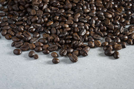 coffee bean on stone table background.の写真素材