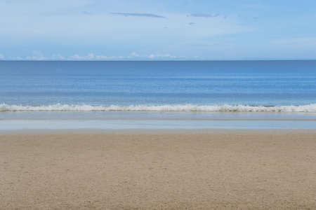 Sea view from tropical beach with sunny sky at daytime.の写真素材