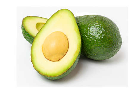 Half Avocado sliced isolated on white background.の写真素材