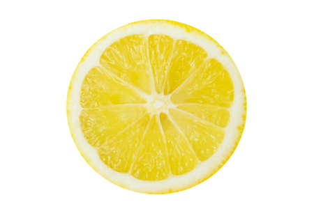 Lemon slices isolated on white background.の写真素材