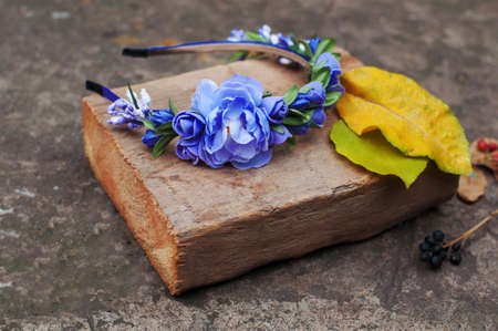  Handmade flowers wreathの写真素材