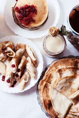 Staple of yeast pancakes, traditional for Russian pancake week.