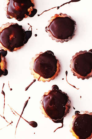 Homemade  cupcakes onto an wooden background. Rustic style. Homemade fresh pastries. Food...