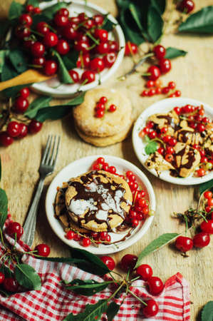 Get the recipe for a scrumptious vegan and processed sugar free cherry and currant cobbler over on...