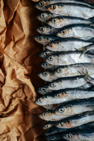 The concept of fresh, healthy seafood. Top viewの写真素材