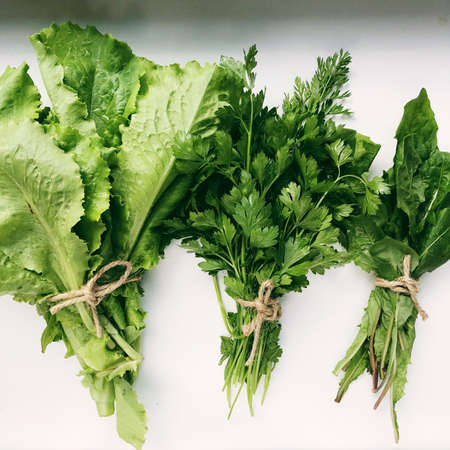 Different raw vegetables and fruits background.Healthy eating.の写真素材