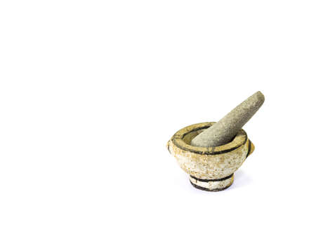 small mortar isolate white backgroundの写真素材