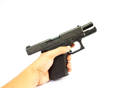 gun and gun magazine and bullet isolateの写真素材