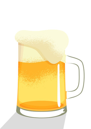 Mug beer with plenty of foamのイラスト素材