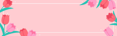 Spring flower background material, pink tulipsのイラスト素材