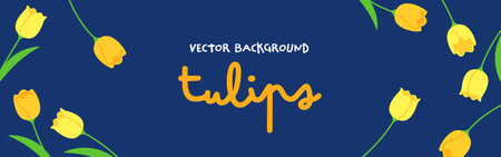 Background material designed with cute tulip flowersのイラスト素材