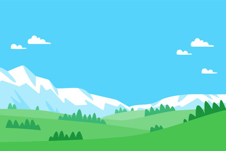 mountain range and plateau landscapeのイラスト素材