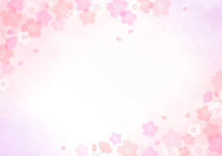 Beautiful cherry blossom backgroundのイラスト素材