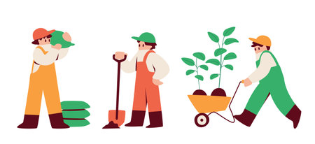 Illustration of a civil engineering and horticulture workerのイラスト素材