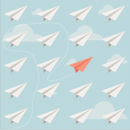 different paper plane vectorのイラスト素材